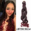 Synthetische lange krullend haar extensie golvende franse pruik stuk 1BTBURG#. - 1BTBURG# Ombre Kleur