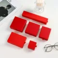 Red drawer jewelry gift boxes set, paper packaging boxes for necklaces earrings rings studs. - 5x5x3.5cm / Pearlescent Red