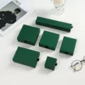 Dark green drawer jewelry gift boxes set for necklace earrings ring packaging display - 5x5x3.5cm / Green