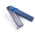 Blaues langes Schmuckgeschenkset mit blauer Schleife und eleganter silberner Halskette. - Aolisi Serie / 21x4x2.2cm / Blau