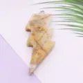 Colgante de piedra natural con forma de rayo cristal abalorio para collar joyeria DIY - 17x44mm / Ágata de Encaje Loco