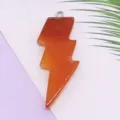 Colgante de cristal con forma de rayo de piedra natural collar accesorios de bricolaje - 17x44mm / Ágata roja