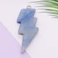 Colgante de cristal de rayo azul de piedra natural accesorios de joyería DIY collar llavero - 17x44mm / Aventurina Azul