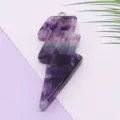 Colgante de cristal natural en forma de rayo para joyas DIY y accesorios de collar. - 17x44mm / Fluorita Púrpura