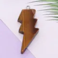 Colgante de rayo de piedra natural, accesorio de joyería DIY para collar y llavero. - 17x44mm / Ojo de tigre
