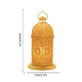 LED decoratieve kaarslantaren, hol geometrisch nachtlampje voor feest, 13x7cm geel - MM3D018C / Met Warm Wit Licht / Goud