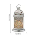 Decoratieve Ramadan Eid LED kaarslantaarn met maan ster hol ontwerp voor feest thuis. - MM3D018D / Met Warm Wit Licht / Zilver