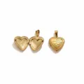 Stainless steel heart locket pendant size chart showing outer and inner dimensions. - Double Heart Relief (A4)