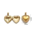 Stainless steel heart locket pendant, gold color openable photo box necklace DIY jewelry accessory - Polished Heart Shape (A10)