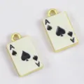 Zinc alloy spade playing card charm pendant for handmade DIY necklace jewelry accessory - Ace of Spades (DZ5223) / 5 Pieces/Pack (10.7x18.2mm) / KC Gold
