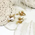 Close-up shot of gold lucky bag pendant DIY accessories with pearls and rhinestones. - Small Lucky Bag (A0196) / 14.5x22.5mm (Without Pearl) / 18K Gold