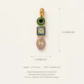 Pendente in zircone colorato in acciaio inossidabile smalto multicolore gioiello placcato oro - Ciondolo in Zirconia Multicolore