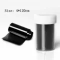Black nail art transfer foil paper roll set in a clear bottle for DIY manicure decoration. - Black Starry Sky Transfer Paper (PZ-XK-0026)