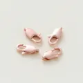 Rose gold S925 sterling silver lobster clasp connectors for DIY bracelets and necklaces. - 10 Pieces/Pack (5x10mm) / Rose Gold Color-Preserving Real Gold