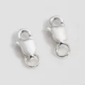 Chiusura a moschettone in argento sterling 925 connettore per accessori gioiello DIY bracciale - Argentato (Anellini aperti singoli)