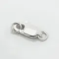 Chiusura a Moschettino in Argento Sterling 925 Anellino DIY Bracciale Collana Connettore Gioiello - Argento Liscio (Doppio Anello)
