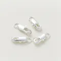 Chiusura moschettone argento sterling S925 connettore DIY per bracciale e collana - Argento (Doppio Anello)