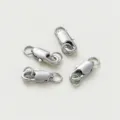 Set di moschettoni in argento, minuteria in argento sterling 925 per bracciali e collane. - Platino (Doppio Anello)