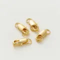 Chiusura Moschettone in Argento Sterling 925 Anello Molla Connettore Gioiello DIY Bracciale - Dorato (Doppio Anello)