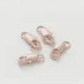 Chiusura a moschettone a molla in argento S925 oro rosa per creazione di gioielli fai da te. - Oro Rosa (Doppio Anello)