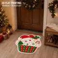 Christmas cupcake shaped doormat fluffy non slip festive floor mat for holiday home decor - Cupcake Shape (c-Sdyx 3) / 40x40cm