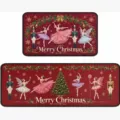 Weihnachten Nussknacker Ballerina Kuechenmatte 2er Set festliche Heimdeko Fussmatte - Weihnachts-Nussknacker-Ballerina (Stil-9)
