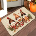 Christmas gnome doormat detail view, festive holiday welcome mat, non-slip winter floor rug. - Christmas Gnome 1 / 40*60cm