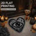 Mystical heart-shaped doormat with eye design, perfect for Halloween home decoration. - Crystal Velvet / 60x60cm / Halloween-11 (Mystic Star Moon Eye)
