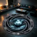 Tappeto rotondo Halloween soggiorno motivo fantasma 3D antiscivolo tappetino decorativo - YXXX-7