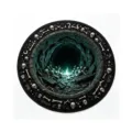 Halloween 3D Totenkopf Hoehle runder Teppich gothisch dunkle Fantasie Heim Deko Matte - Dunkle Höhle Grünes Feuer (0121_0012_X)