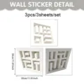 Weißes Geometrisches Relief (UV26T60774T_T) / 3 Blätter/Packung