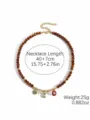 Vintage tiger eye beaded necklace with cute charms light luxury clavicle chain jewelry - Multi-Pendant Retro Style / Retro Enamel (N2512-22)