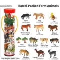 Set de jouets d'animaux de ferme en plastique avec seau, figurines pour enfants apprentissage. - Animaux de Ferme Emballés en Seau