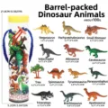 Plastic dinosaur toy set with bucket, miniature animal figures, kids educational toy. - Bucket Packed Dinosaurs