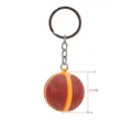 Detailed view of the red and yellow basketball keychain with 3.7cm dimension display. - Basic Ball Chain Style / Dark Color (Red And Yellow)