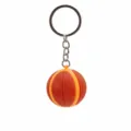Porte-clés ballon de basket avec pendentif bicolore texturé et anneau métallique solide. - Style de Chaîne à Billes de Base / Couleur Claire (Rouge Et Orange)