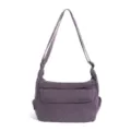 Casual vintage canvas shoulder bag for women, simple solid color crossbody daily bag. - Purple
