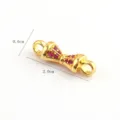 Gold-plated jewelry connector detail, DIY accessory featuring sparkling red stones. - Silver Base White Rhinestone