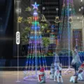 RGB LED cone Christmas tree light with remote control and festive party decoration props. - 150CM RGB Color Changing USB Remote Control