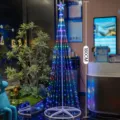 RGB Color Changing LED Cone Christmas Tree Light Festive Party Decor 180cm Display - 180CM RGB Color Changing USB Remote Control