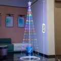 RGB LED cone Christmas tree light 210cm tall color changing party holiday decor prop - 210CM RGB Color Changing Plug-in
