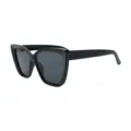 Schicke schwarze Katzenauge Sonnenbrille fuer Damen und Herren, modischer UV-Schutz. - Schwarzer Rahmen Graue Gläser