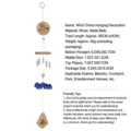 Wooden and blue metal wind chime hanging decoration for outdoor garden and balcony decor. - Bird Hanging Decor (NO.47) / Length 65cm/Weight 90g