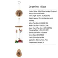Wooden wind chime with colorful beads and metal bells pendant for home courtyard decor. - Tree Hanging Decor (NO.48) / Length 55cm/Weight 90g