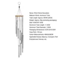 Wooden and aluminum wind chime for outdoor garden patio decoration, vintage style hanging bell. - S-Shaped Spiral Silver (NO.50) / Length 50cm/Weight 80g