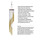 Wooden metal wind chime for outdoor garden home decor, features durable aluminum tubes. - S-Shaped Spiral Gold (NO.51) / Length 50cm/Weight 80g