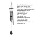 Modern black wood and aluminum tube wind chime for home, garden, balcony, and outdoor decoration. - Length 67cm/Weight 105g / Black (NO.53)