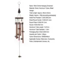 Wooden copper tube wind chime pendant vintage fish decorative hanging ornament for garden patio. - Gourd Pendant (NO.57) / Length 56cm/Weight 105g