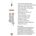 Metal and wood wind chime for outdoor garden yard balcony home decoration with clear tubes. - Gourd Heart (NO.58) / Length 55cm/Weight 95g