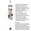 Wooden wind chime with metal aluminum tubes, star pendants, ideal for home garden outdoor decor. - Star Pendant (NO.60) / Length 63cm/Weight 90g